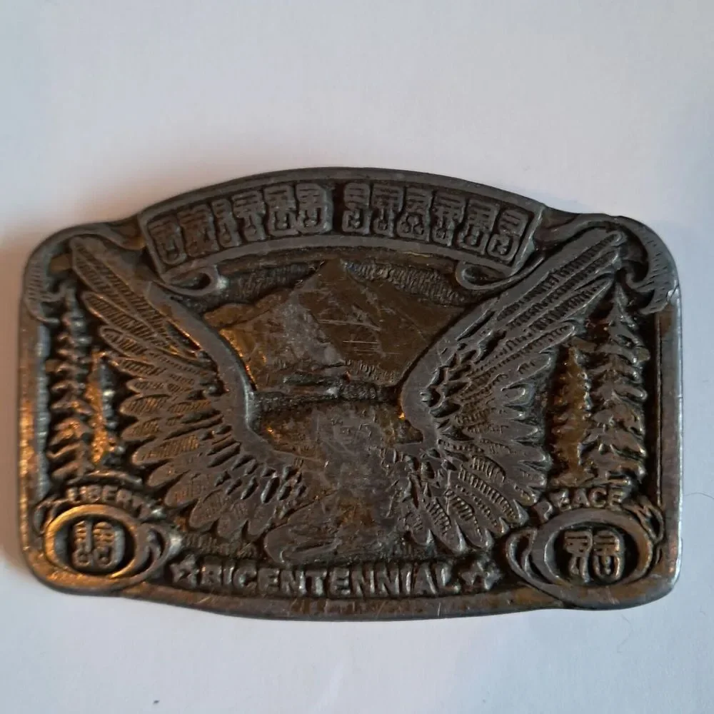 Vintage Bicentennial Bald Eagle Belt Buckle CDC Metalworks 1975‎